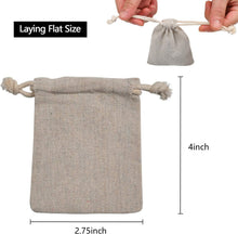 calary 50pcs Double Canvas Drawstring Bag Cotton Pouch Gift Sachet Bags Muslin Reusable Tea Bag 2.75x4 Inch