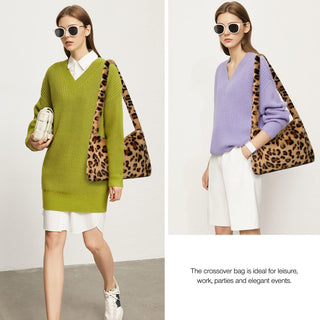 Fuzzy Tote Bag Y2K Fluffy Shoulder Bag Women Furry Purse Large Cute Plush Bag Ladies Faux Fur Bag for Autumn and Winter