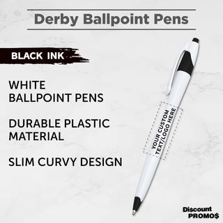 DISCOUNT PROMOS Personalized Ballpoint Pens Bulk Pack of 4-5,000 counts Black Ink, Slim & Curvy Design, Retractable, Ideal for Office, Corporate Merchandise, Tradeshows- Black