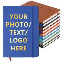 Customizable Personalized Notebook | Custom Logo, Text & Image A5 Journal Notebook | 200 Lined Pages 8.5" x 5.8" | Daily Writing Journal for Office, Students & Gift Giving, Black