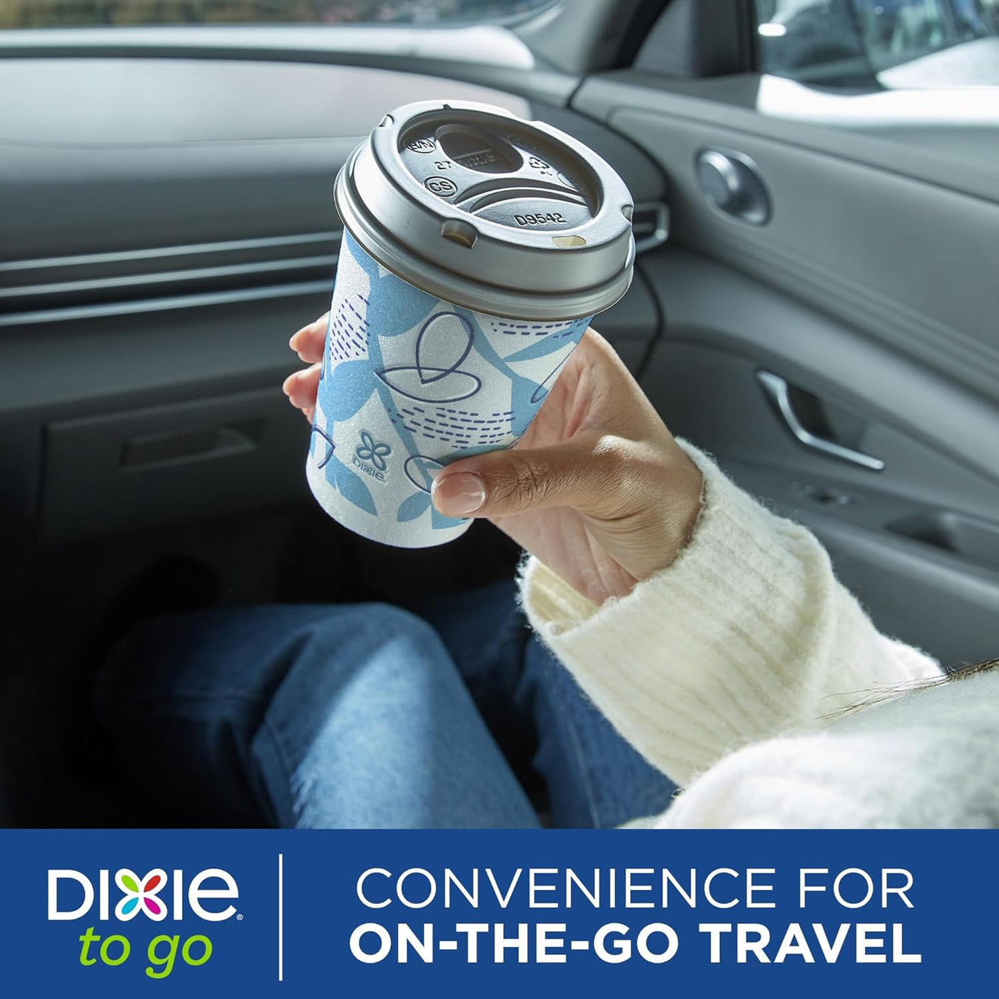 Dixie To Go Paper Coffee Cups With Lids,12 oz, 14 ct, Disposable Insulated Paper Cups for On-The-Go Hot or Cold Beverages | Medium