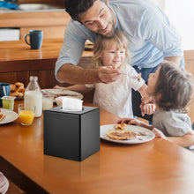 Y-in Hand Tissue Box Cover, Modern Decorative Square Facial Storage Tissue Box Holder, Home Accessories for Bathroom Vanity Countertops, Dressers, Night Stand, Parlors and Office - Matte Black