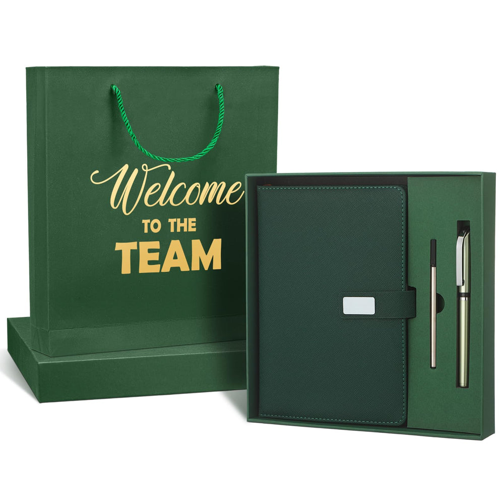 Sayglossy New Employee Welcome to The Team Gift Sets Notebook and Pen Welcome to The Team Box Employee Appreciation Gift Sets for New Office Worker(Black)