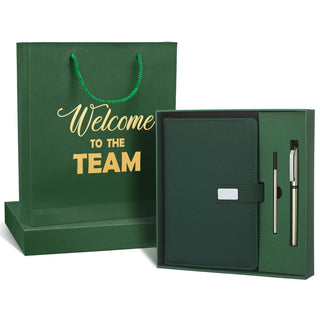 Sayglossy New Employee Welcome to The Team Gift Sets Notebook and Pen Welcome to The Team Box Employee Appreciation Gift Sets for New Office Worker(Black)