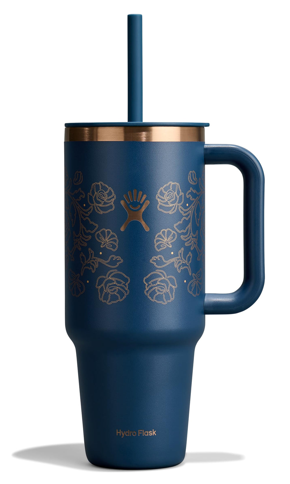 Hydro Flask Travel Tumbler with Handle, Lid and Straw - Insulated Stainless Steel in 32 Oz Trillium