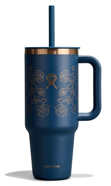 Hydro Flask Travel Tumbler with Handle, Lid and Straw - Insulated Stainless Steel in 32 Oz Trillium