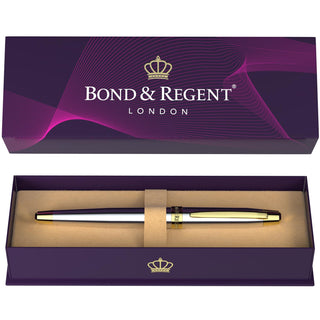 Bond & Regent 24 Karat Gold Luxury Rollerball Pen - Fancy Executive Professional Writing Gift Set for Men & Women, Nice Pens, Gloss Black