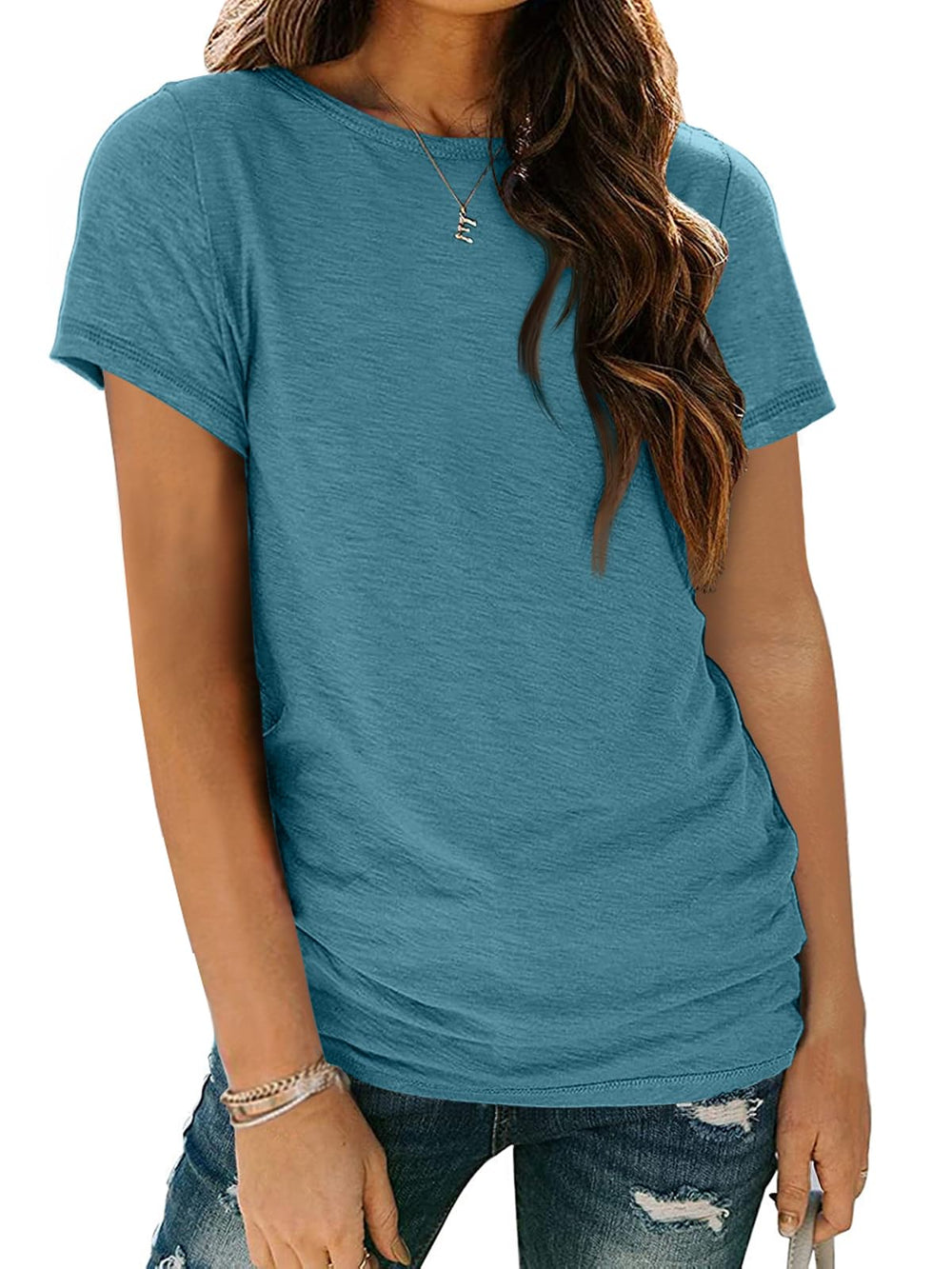 AUTOMET Women's Short Sleeve Shirts Summer Tops Crew Neck Basic Tees Casual Tshirts