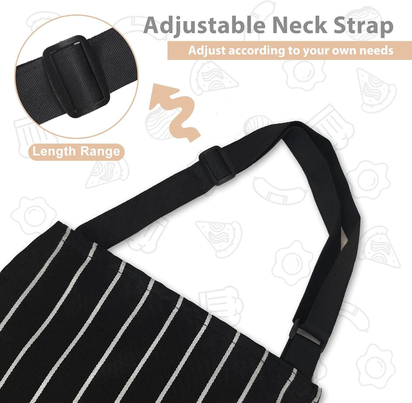 VALOME 2 Pack Kitchen Aprons, Apron for Cooking with 2 Pockets, Unisex Adjustable Neck Strap Chef Aprons for Men Women