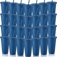 Honeydak 15 Pack Tumbler with Straw and Lid Bulk Cups for Gifts Water Bottle Iced Coffee Travel Mug Cup Reusable Plastic Tumblers for Party Birthdays 24-27 oz (Solid Color)