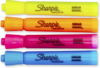 Sharpie Accent Tank-Style Highlighters, Assorted Colors, 4 Count - Back to School, Desk Supplies