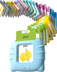 Talking Flash Cards for Toddlers 1 2 3 4 Year Olds, Montessori Language Learning with 224 Words, Pocket Speech Therapy Playthings, Children's Sensory Educational Device, Green
