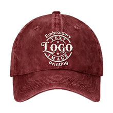 Bulk Custom Hat - Personalized Embroidered & Printed Baseball Cap to Text/Logo, Soft Washed Cotton Breathable Adjustable