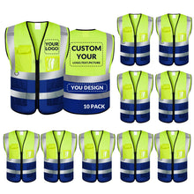 BeautyWill Custom Safety Vest Logo Class 2 High Visibility Reflevtive Vest Outdoor Protective Workwear