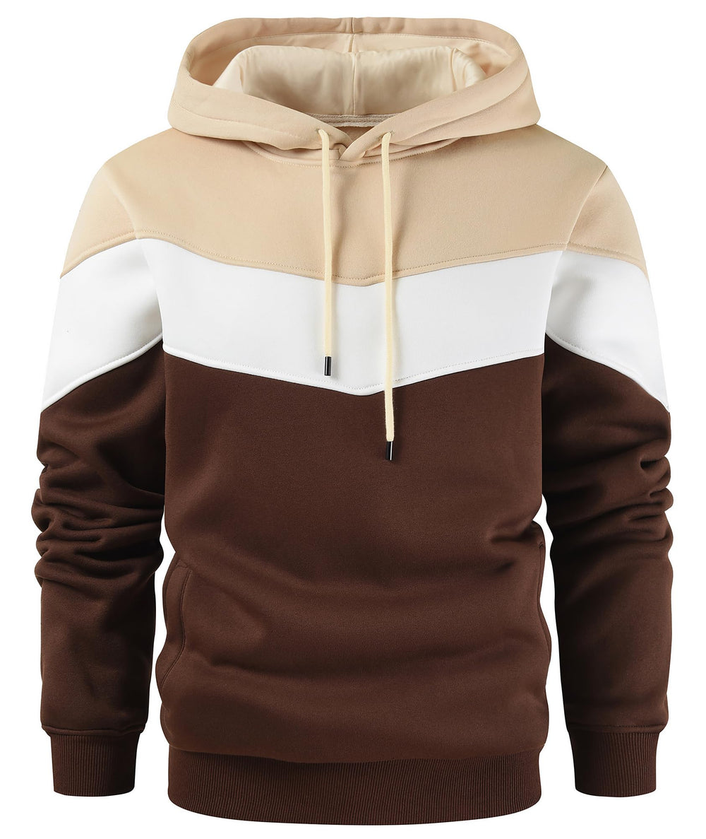 Gesean Men's Novelty Color Block Pullover Fleece Hoodie Long Sleeve Casual Sweatshirt with Pocket