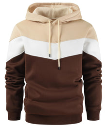 Gesean Men's Novelty Color Block Pullover Fleece Hoodie Long Sleeve Casual Sweatshirt with Pocket