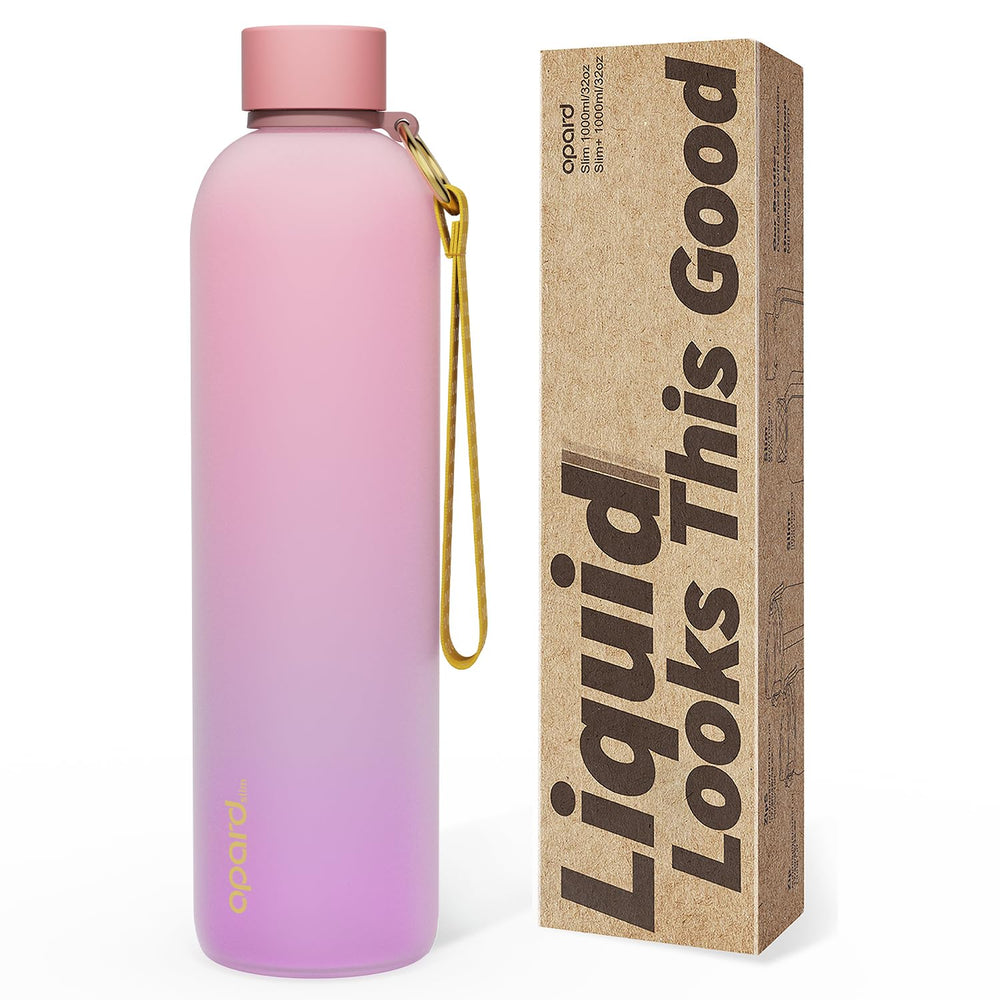 Opard Slim Water Bottle 27oz, Dishwasher Safe Plastic Water Bottle BPA-Free, Leakproof Screw Top, Cream White, Reusable for Travel School Sport Gym Hiking