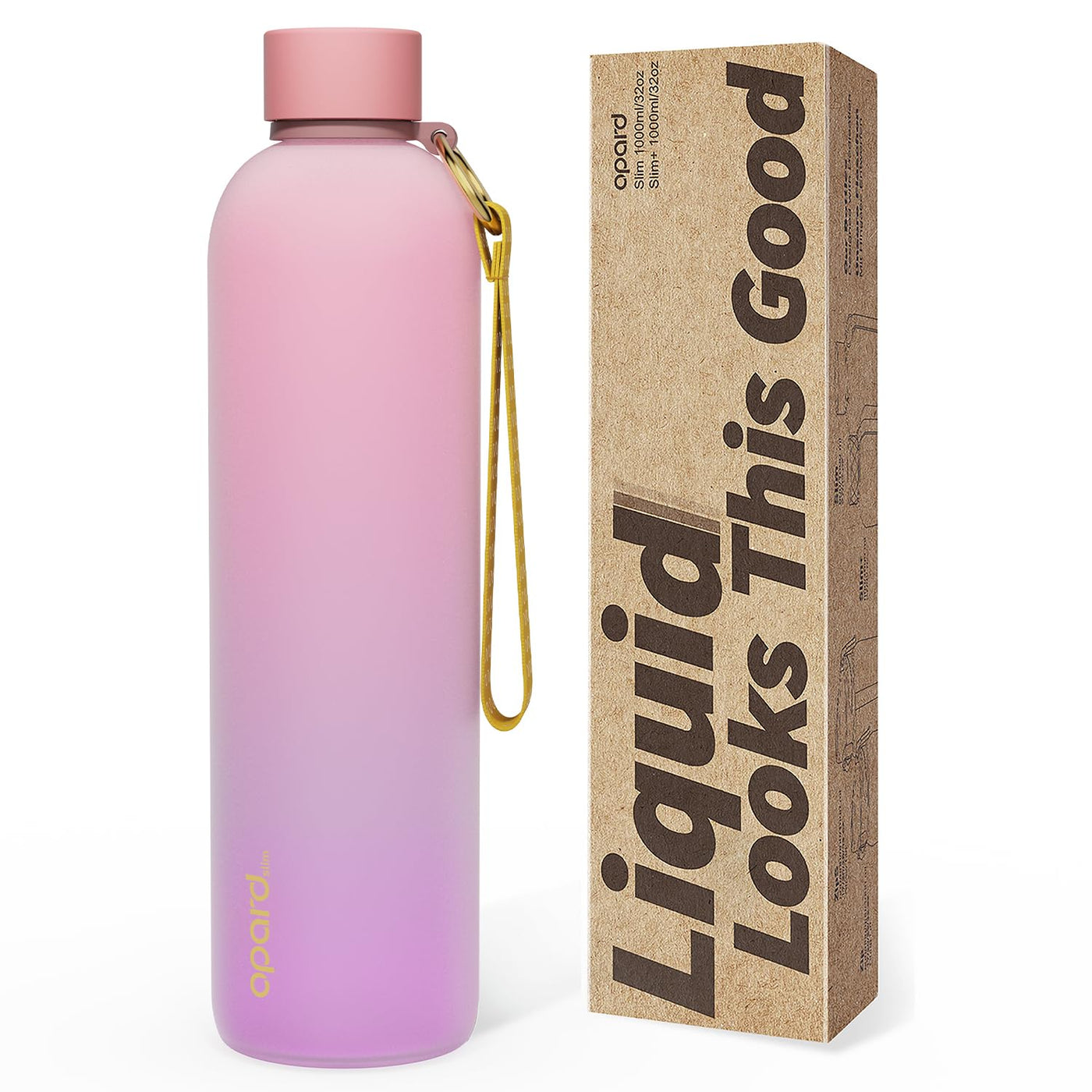 Opard Slim Water Bottle 27oz, Dishwasher Safe Plastic Water Bottle BPA-Free, Leakproof Screw Top, Cream White, Reusable for Travel School Sport Gym Hiking