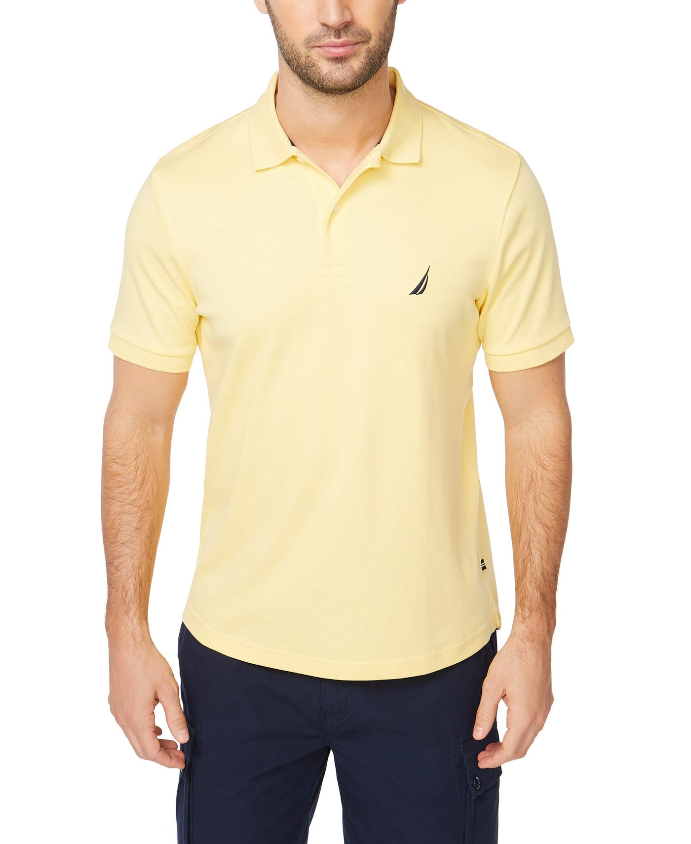 Nautica Men's Classic Fit Short Sleeve Dual Tipped Collar Polo Shirt