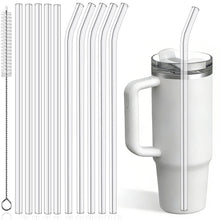 PROOCI 10-Pack 12" Replacement Straws for Stanley & Yeti 30oz-40oz Cup Tumbler, Food Grade Tritan Plastic Reusable Straws with Cleaning Brush, Clear Long Straw for Drinking Smoothie, Cocktails, Juice