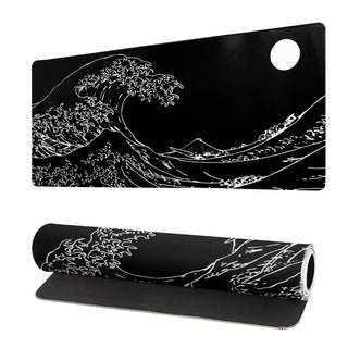 Tokyo Street Mouse Pad Anime Japanese Desk Mat Kawaii Large Gaming Mousepad XL Beige Cute Mousepad Gaming Non-Slip Rubber Base Stitched Edges Keyboard Mouse Mat Desk Pad for Office Home and Game