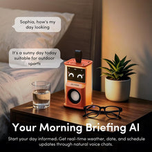 Smart AI Alarm Clock - Sophia Interactive Voice Controlled Bedside Clock, WiFi Network Speaker with Emoji Display, Intelligent Sleep Assistant & Water Reminder,Tech Gift for Men, Women & Office