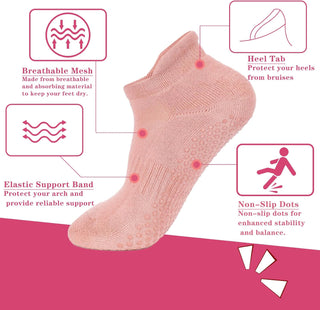 loudashuaiqi Grip Pilates Socks Non Slip Athletic Yoga Socks with Grips for Women Grippy socks for Hospital Workout Barre