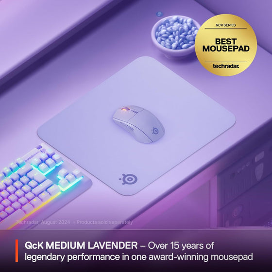 SteelSeries QcK Cloth Gaming Mouse Pad - Exclusive Micro-Woven Surface - Optimized for Gaming Sensors - Maximum Control - Size M - Lavender - hover image