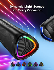 Bluetooth Speaker, 20W HD Sound, Portable Wireless, IPX5 Waterproof, Up to 24H Playtime, TWS, for Home/Party/Outdoor/Camping/Beach Essentials, Birthday Gift for Fathers Day Men Dad Husband (Black)