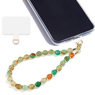 Marble Beaded Phone Wrist Strap,Detachable Phone Bracelet Strap with Tether Tab,Hands-Free Wristlet Strap (Rose Quartz)