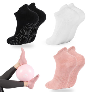 loudashuaiqi Grip Pilates Socks Non Slip Athletic Yoga Socks with Grips for Women Grippy socks for Hospital Workout Barre
