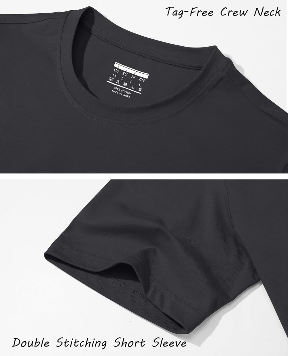 EKLENTSON Men's Cotton Crewneck T-Shirts Short Sleeve Plain Tee Moisture Wicking Casual Tshirts Solid Color