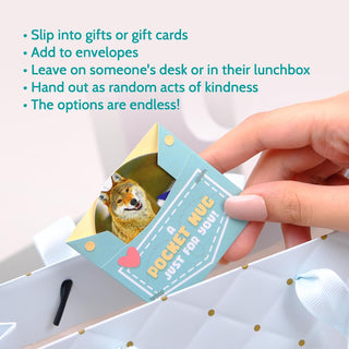 T MARIE 50 Pocket Hugs with Envelopes - 2.5” Mini Cards Tokens of Positivity and Appreciation - Positive Affirmation Gifts for Kids, Grandkids, Friends, Students, Teachers, Random Acts of Kindness