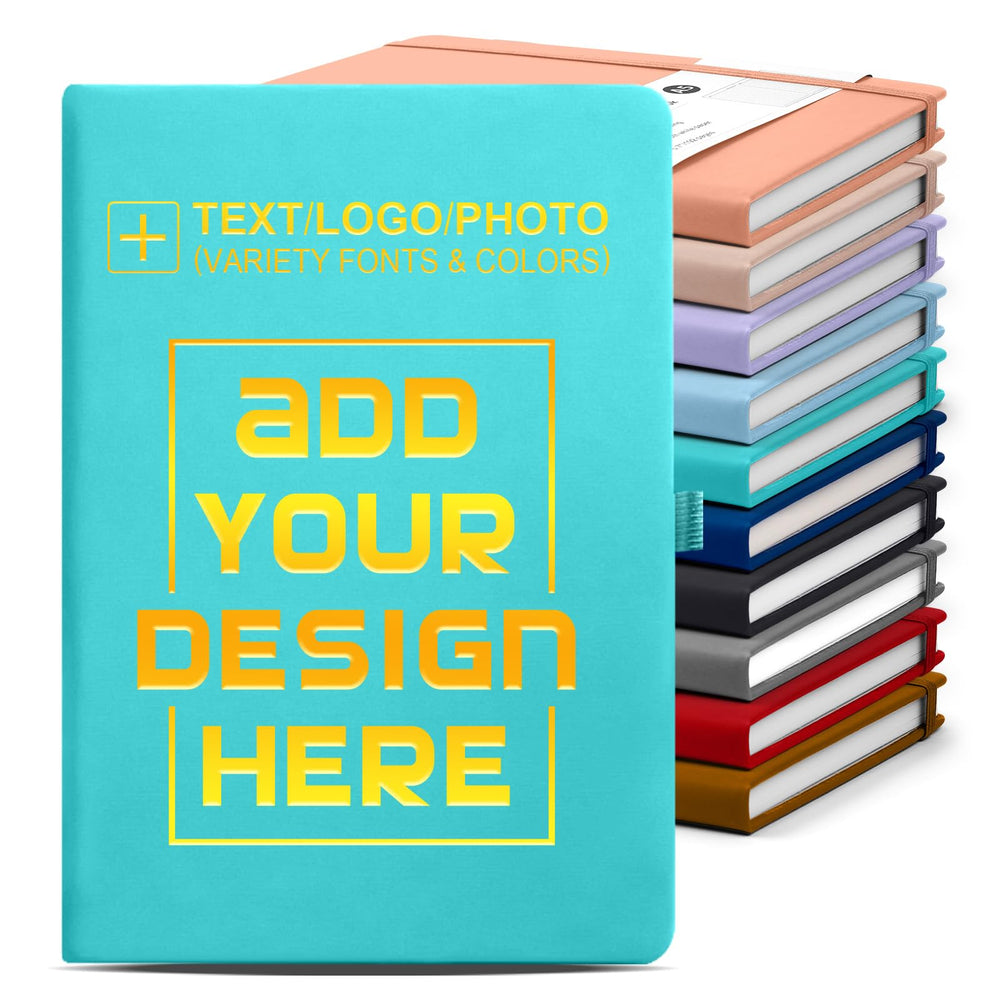 Personalized Notebook-Can Customize Logo/Text/Image, Customizable A5 Journal Notebook Daily Journals For Writing-192 Lined Pages 8.5 x 5.71 Inch,Black