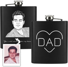 Personalized Photo Flask for Men Custom Engraved Hip Flask with Picture/Text 8 Oz Stainless Steel Leak-Proof Pocket Flask Unique Christmas Father’s Day Wedding Gift for Groomsmen Dad Husband