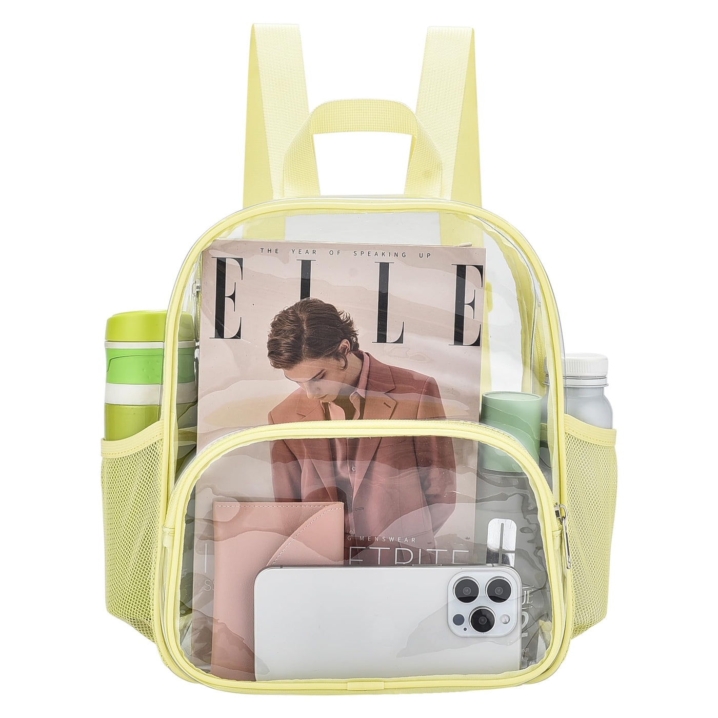 Busiuw Clear Backpack for Stadium Events Stadium Approved Clear Backpack 12x12x6 with Front Pocket for Concert Sport Fashion Women Backpack Events Work Travel