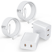 iPhone 17 16 15 Charger, 2Pack PD Dual USB C Charger Block Fast Charging Wall Charger Plug with 10FT Long USB C to C Charger Cord Woven Cable for Apple iPhone 17/16 Pro Max/16 Pro/16/15 ProMax/15/iPad
