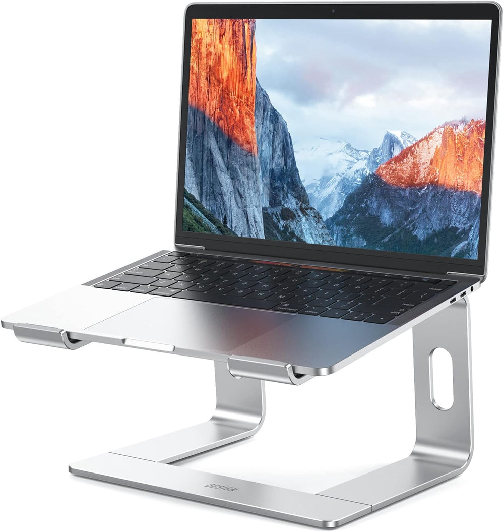 BESIGN LS03 Aluminum Laptop Stand, Ergonomic Detachable Computer Stand, Notebook Riser, Laptop Mount Compatible with Air, Pro, Dell, HP, Lenovo More 10-15.6" Laptops, Silver