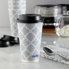 Hefty Disposable Hot Cups with Lids, Insulated Paper Coffee Cups for Tea, Cocoa and Hot Beverages, Leak Resistant Single Use Drink Cups, 16 Ounce, 20 Count