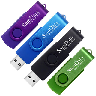 SamData 32GB USB Flash Drives 2 Pack 32GB Thumb Drives Memory Stick Jump Drive with LED Light for Storage and Backup (2 Colors: Black Blue)