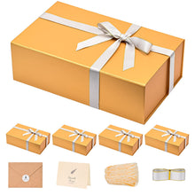 LIFELUM Gift Box 13.5''x10''x4'' Large Gifts Box with Magnetic Lids Black Gift Boxes for Father's Day graduation gifts Contains Card, Ribbon, Filler