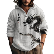 MARSVOVO Hooded Long Sleeve Shirt Men Fashion Graphic Button Up Lightweight Big and Tall Casual Vacation Shirts for Men