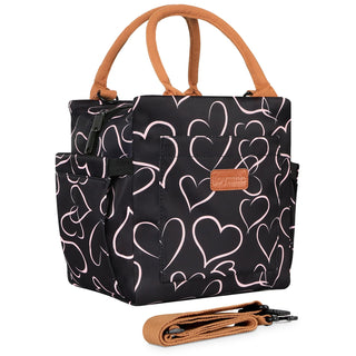 Joymee Lunch Bag Women, Reusable Leakproof Insulated Lunch Box- Purple | Large Capacity, Bottle Holder & Side Pockets, Leakproof Insulated Design, for Work, Travel, Picnic, for Adult