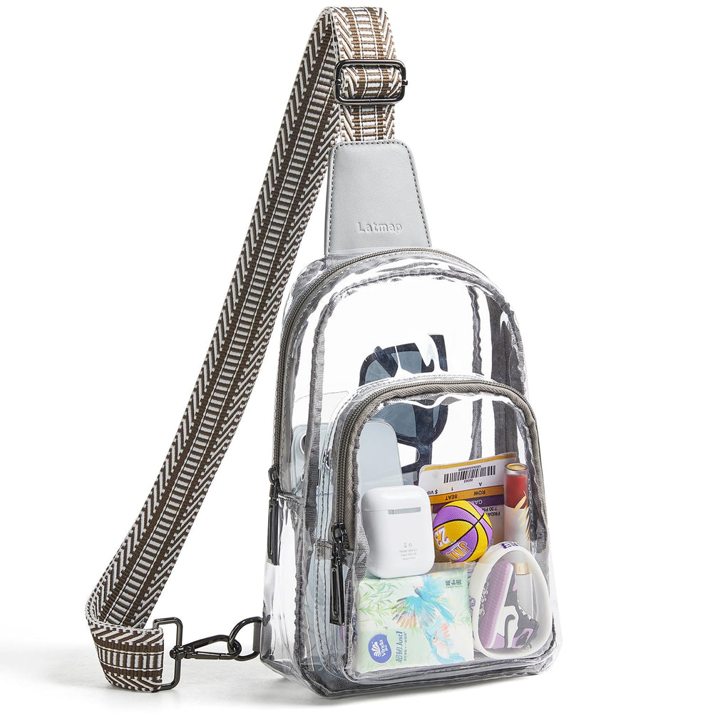 LATMAP Clear Bag for Stadium Events, Clear Purse for Women Stadium Crossbody Bag, Transparent Bag for Concerts Sports