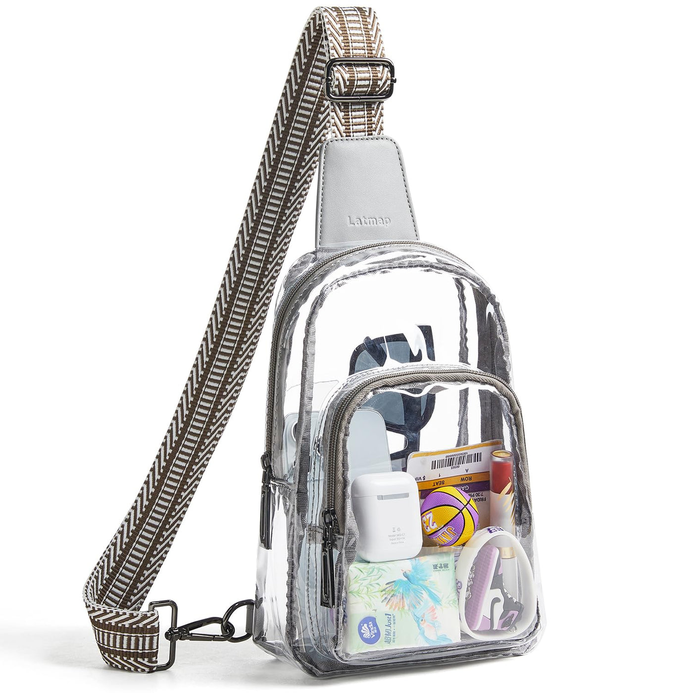 LATMAP Clear Bag for Stadium Events, Clear Purse for Women Stadium Crossbody Bag, Transparent Bag for Concerts Sports