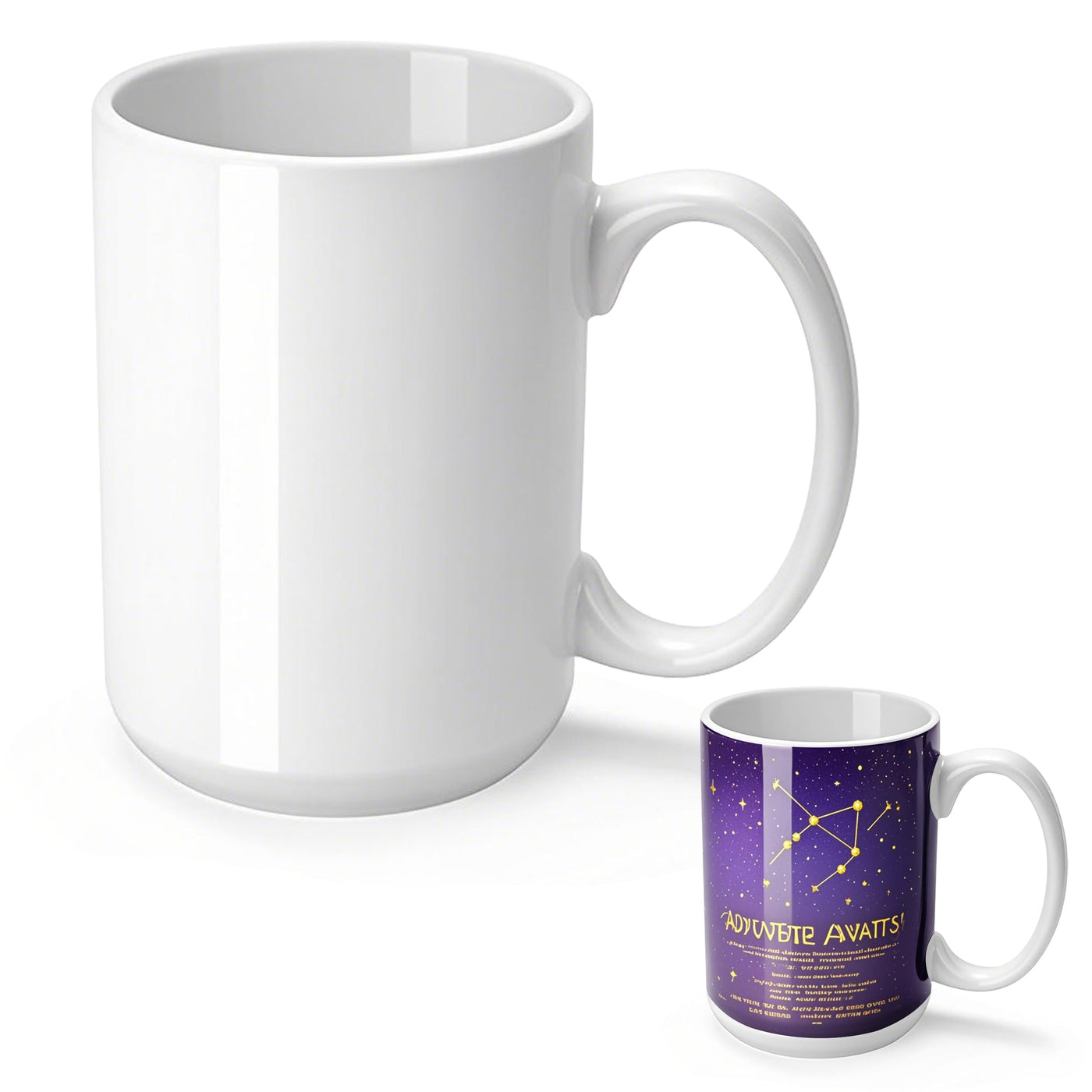 Joyclub Graduation Gifts 12 Set Sublimation Mugs Blank 15 oz Coffee Mugs Bulk White Ceramic Cups with Handle Tazas Para Sublimar for Coffee Latte Tea Milk Soup DIY Gifts