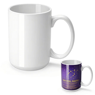 Joyclub Graduation Gifts 12 Set Sublimation Mugs Blank 15 oz Coffee Mugs Bulk White Ceramic Cups with Handle Tazas Para Sublimar for Coffee Latte Tea Milk Soup DIY Gifts