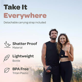 Hydracy Water Bottle with Time Marker -Large BPA Free Water Bottle & No Sweat Sleeve -Leak Proof Gym Bottle with Times to Drink - Ideal for Fitness Sports & Outdoors