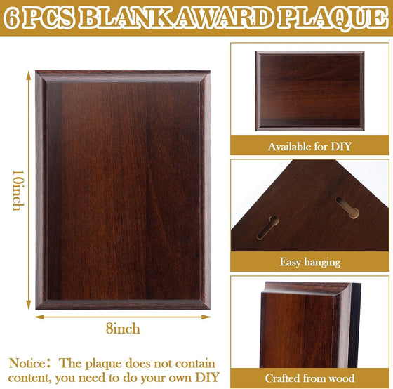 DIY Blank Award Plaques Personalized Engraved Plaques Wooden Trophy Gift for Thank You, Photo, School, Sports, Special Achievements, Retirement - hover image
