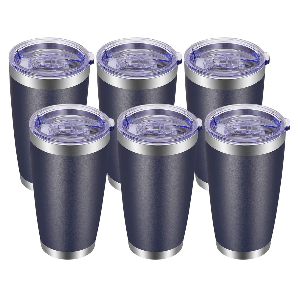 VEGOND 20oz Tumbler with Lid and Straw Stainless Steel Tumbler Cup Vacuum Insulated Double Wall Travel Coffee Mug Powder Coated Coffee Cup, Blue, 1 Pack